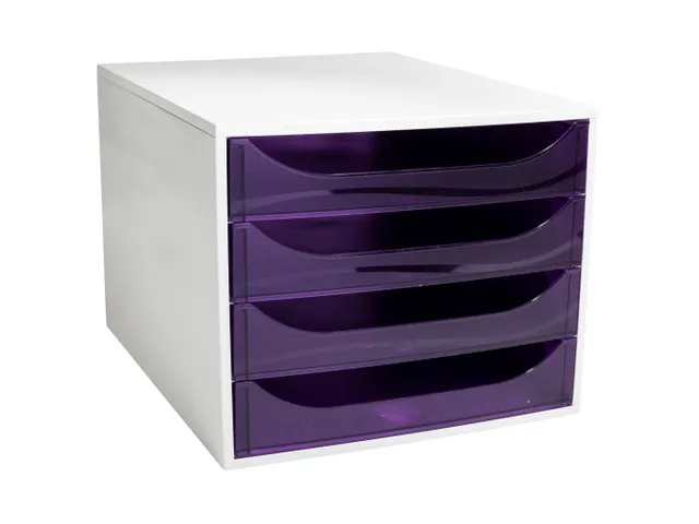 Ladenblok Ecobox 4 Laden A4+ Paars