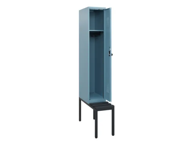 locker met bank,HxBxD 1950x300x815mm,1vak,vak B 300mm,draaigrendel