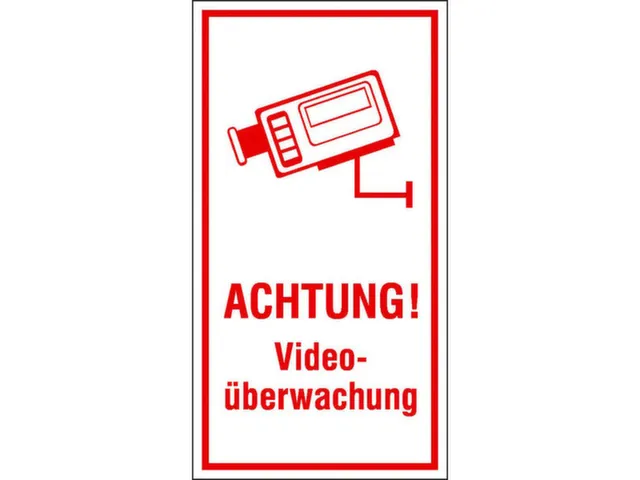 waarschuwingsetiket,Let op! Videobewaking,PVC,rood/wit,om te verlijmen