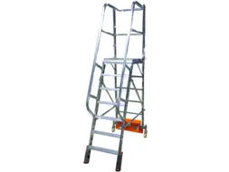 verrijdbare treden-platformladder,eenzijdig,7trede(n),stand H 1,65m
