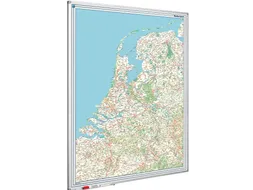 Landkaart Bord 120x90 Softline Profiel 8mm Nederland Wegenkaart