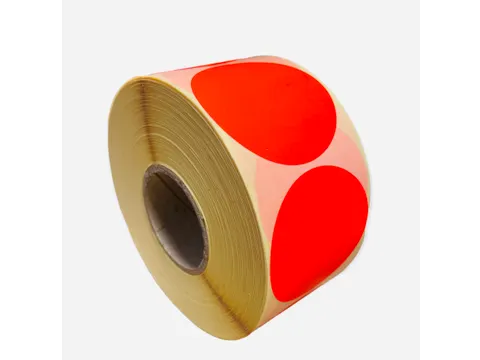 Etiket Rond Fluor Rood 50mm Op rol 2000 Stuks