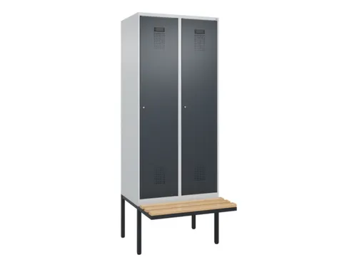 locker met bank,voor scheiding van kleding,HxBxD 2120x800x815mm,2vak