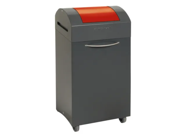 Afvalbak 60 Liter 790x380x320mm Plaatstaal 2 Wielen Klep Rood