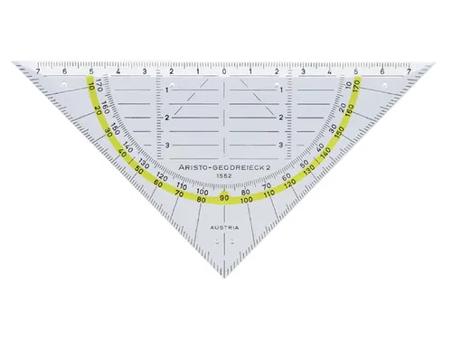 Geodriehoek Aristo 1552 16cm Transparant Met Gele Rand