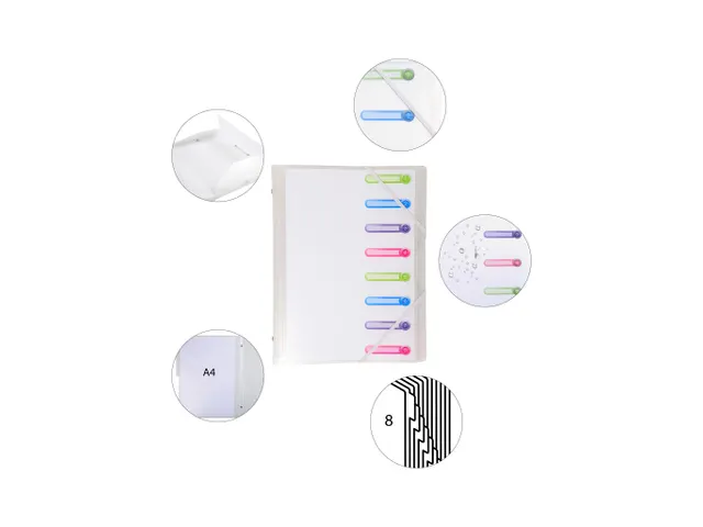 Sorteermap PP Chroma line 3klep 8 vak ass