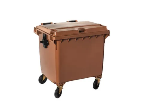 Contivia 4,vuilnisbak 4wielen 1100 L bruin