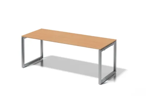 bureau,HxBxD 740x2000x800mm,blad beuken,sledeframe zilverkleurig