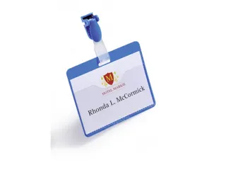 Congresspeld Met Clip 60x90mm Blauw - 1