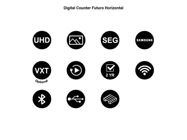 Digital Counter Futuro met 55 inch Samsung scherm landscape