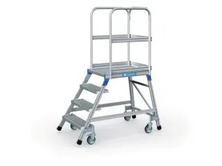 Bordestrap Aluminium Bordes 960x600x800mm 4treden Rooster Verrijdbaar - 3