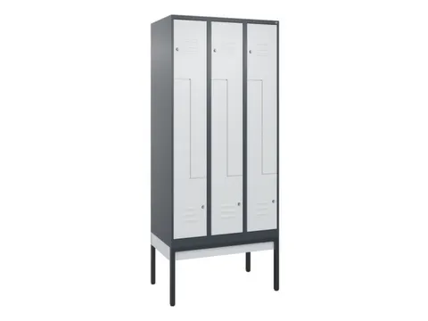 Z-garderobekast,HxBxD 2120x900x500mm,vak B 150/300mm,cil.-slot