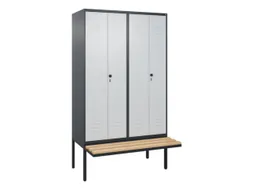 PBM-locker met bank,HxBxD 2120x1200x815mm,4vak,vak B 300mm