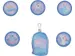 Mini tas Beckmann Fairytale blue incl. 5 buttons