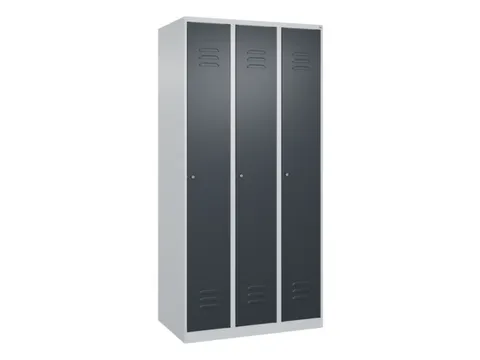 locker,HxBxD 1850x900x500mm,3vak,vak B 300mm,cil.-slot,staand op vloer