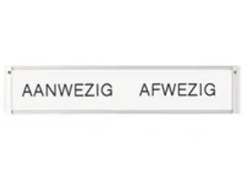 OUTLET In-uit Bord 35 Namen Aluminium Aan/afwezigheidsbord Wit