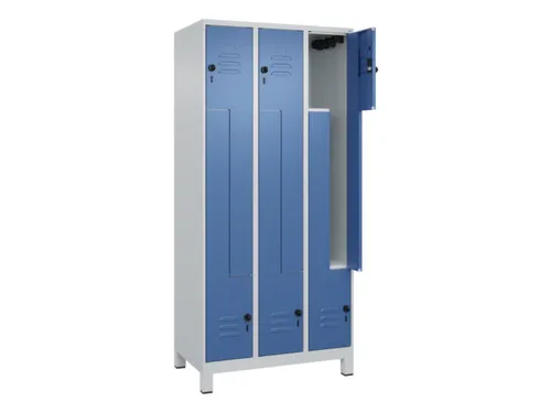 Z-garderobekast,HxBxD 1950x900x500mm,vak B 150/300mm,draaigrendel