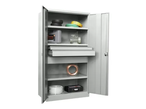 systeemkast,HxBxD 1950x1040x630mm,3xStalen bodem,RAL7035,front RAL7035