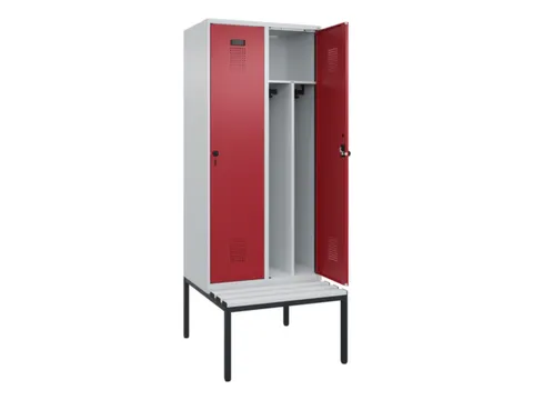 locker met bank,voor scheiding van kleding,HxBxD 2120x800x815mm,2vak