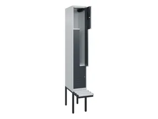 Z-garderobekast,HxBxD 2120x300x815mm,2vak,vak B 300mm,cil.-slot - 2