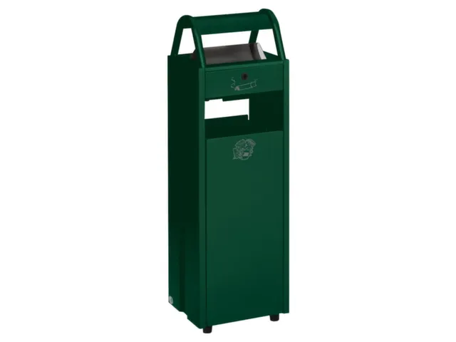 Combi-Asbak 5/35 liter Groen 960x300x250 Overkapping Verzinkt