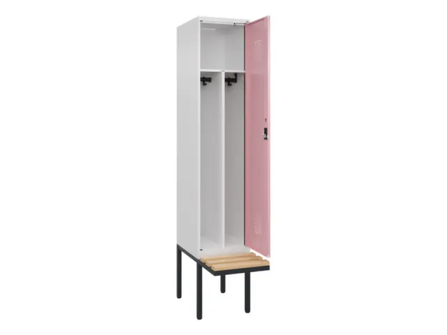 locker met bank,voor scheiding van kleding,HxBxD 2120x400x815mm,1vak
