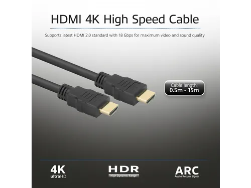Kabel ACT HDMI ETH4K M/M zwart 2 meter