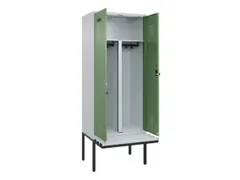 PBM-locker met bank,HxBxD 2120x800x815mm,2vak,vak B 400mm,draaigrendel