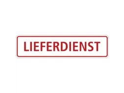 aanwijzingsbord,Leverdienst,folie,rood/wit,om te verlijmen