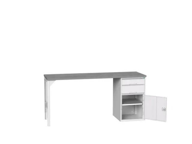 werkbank,HxBxD 930x2000x600mm,linoleumblad,2voeten/1container