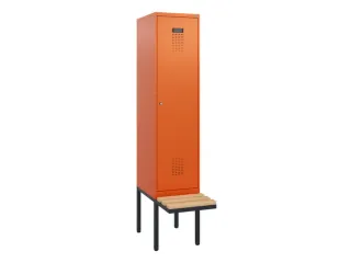 locker met bank,HxBxD 1950x400x815mm,1vak,vak B 400mm,cilinderslot - 2