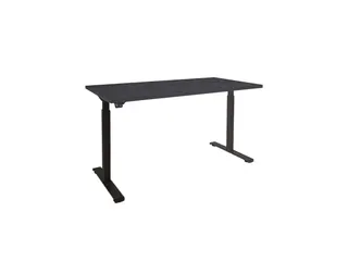 Elektrisch verstelbaar bureau 160x80cm Frame Zwart Blad Hout Zwart - 1