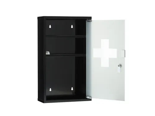EHBO kast First Aid Only leeg 12x30x50 cm zwart