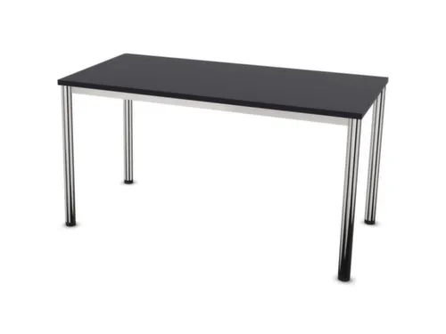 Vergadertafel Hxbxd 74x140x70cm 4-poots Verchroomd Cc-zwart
