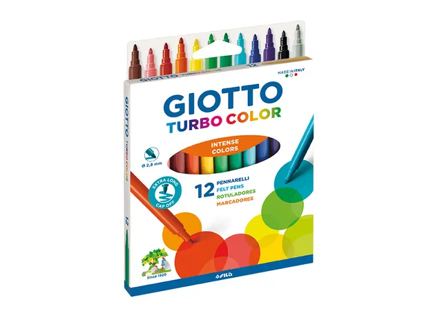 Viltstift Giotto Turbo Color set à 12 kleuren