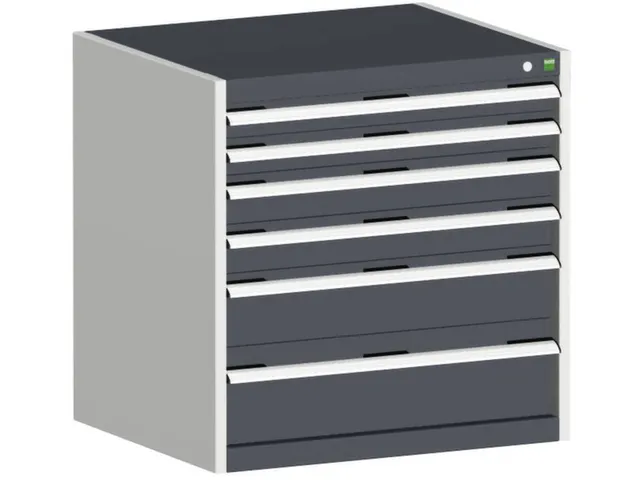 ladekast HxBxD 800x800x525mm 6laden romp RAL7035 front RAL7016