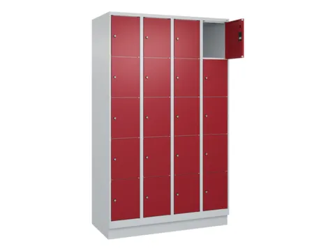 lockerkast,HxBxD 1950x1200x500mm,4x5vakken,vak B 300mm,cil.-slot