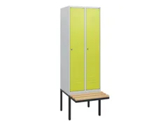 locker met bank,HxBxD 1950x600x815mm,2vak,vak B 300mm,cil.-slot