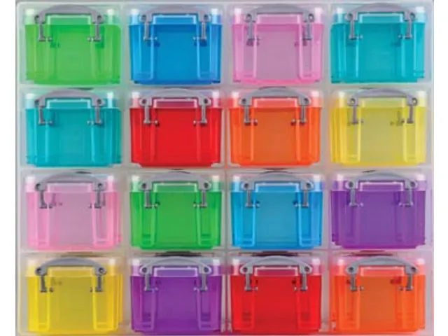 Muurkubus met 16 Opbergdozen 0,14 Liter Transparant Assortiment