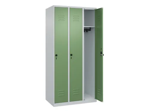 locker,HxBxD 1850x900x500mm,3vak,vak B 300mm,draaigrendel