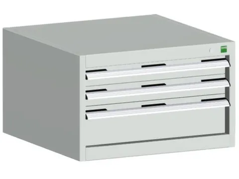 ladekast HxBxD 400x650x650mm 3laden RAL7035