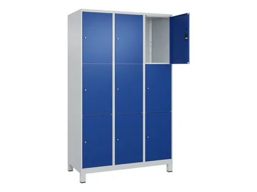 lockerkast,HxBxD 1950x1200x500mm,3x3vakken,vak B 400mm,cil.-slot