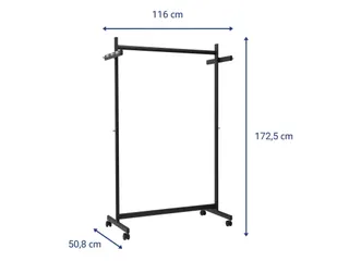 9424190 Garderoberek mobiel MAULsamba standvoet met wielen 172,5cm - 9