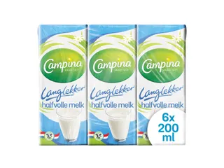 Campina LangLekker halfvolle melk 6x 200ml - 1