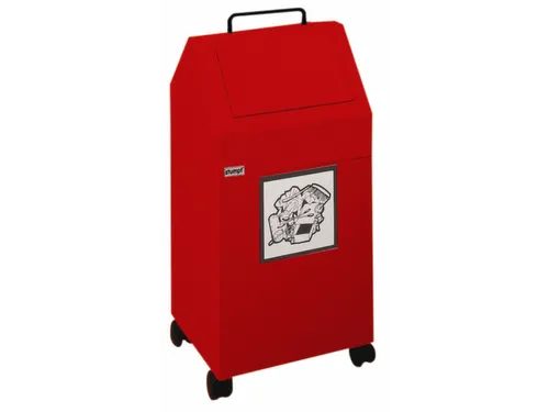 Afvalverzamelaar Vuurremmend 1X45 Liter 710X330X310Mm Rood