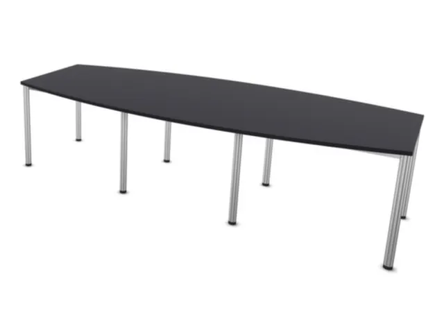vergadertafel,HxBxD 740x2800x1200mm,vatvormig,CC-zwart