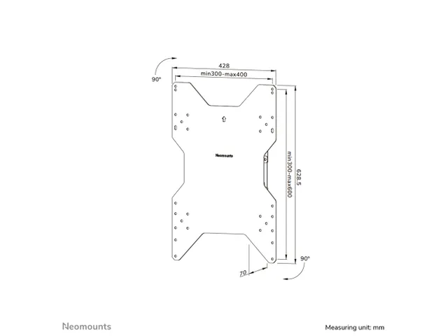 Neomounts WL85-515BL16 roteerbare tv-muur beugel - 55-75 inch - max. 5