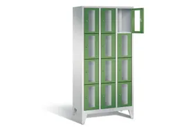 Lockerkast 1850x900x500mm 3x4 vakken Cilinderslot Poten, RAL6011