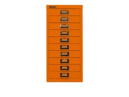kantoor-ladekast HxBxD 590x279x380mm 10 laden romp oranje staal