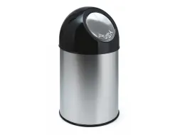 Afvalbak Met Pushdeksel 30 Liter RVS Zwart